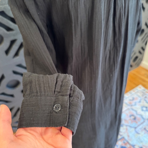 EILEEN FISHER | Organic Cotton Button-Front Long Tunic Shirt Dress - Picture 6 of 6